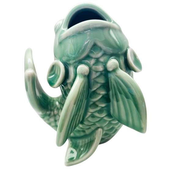 Vintage Wide Mouth Koi Fish Ceramic Figurine - Picture 3 of 7